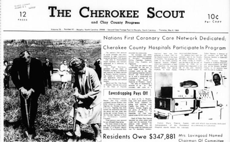 This is the front page of the May 8, 1969, edition of the Cherokee Scout, which was 55 years ago today.