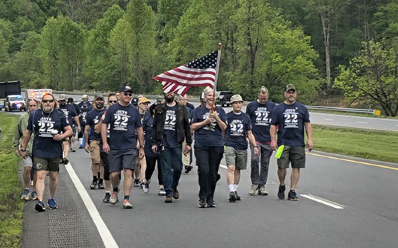 Nicole Wright/Staff Correspondent Warriors Veteran Outreach’s 10th annual 22-Mile Hump raised awareness for veterans suicides Saturday.