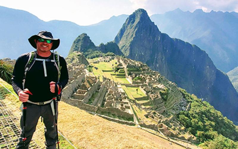 Jacob Cresman of Murphy is all smiles after ascending the Inca Trail in Machu Picchu, Peru.
