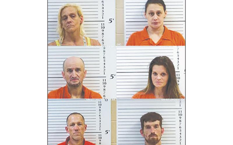 Christine Louise Coyan, Steven Ryan Downey, Heidie Chance Jones, Danny Clyde Piercy, Carrie Beth Praytor and Christy Ann Tomlin – aka Christy Duckworth – were arrested last week as part of an investigation in Andrews.