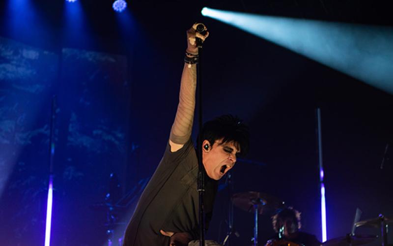 Cannon Crompton/sports@cherokeescout.com Gary Numan, singer and writer of the hit song “Cars,” on stage at Harrah’s Cherokee Casino Resort on March 22.