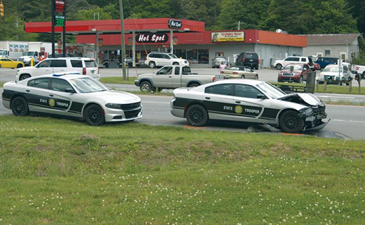 Charlie Benton/cbenton@cherokeescout.com Several agencies responded to an accident involving at least two vehicles, including a N.C. Highway Patrol cruiser, on Thursday in the eastbound lane of U.S. 64/74 at the intersection with of U.S. 19/129 – Blairsville Highway – in Ranger. The accident slowed traffic for close to an hour.