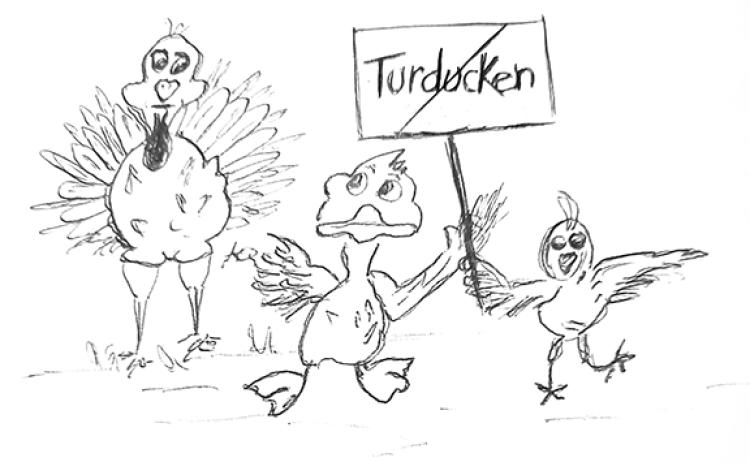 The duck and the chicken rise up against turducken.