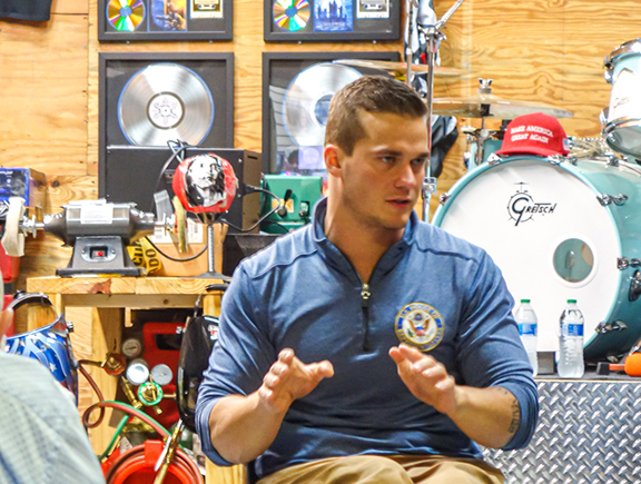 Sam Jokich/Staff Correspondent U.S. Rep. Madison Cawthorn (R-N.C.) is shown speaking at Cherokee Guns in Murphy on May 6. He lost his re-election bid in the May 17 primary.