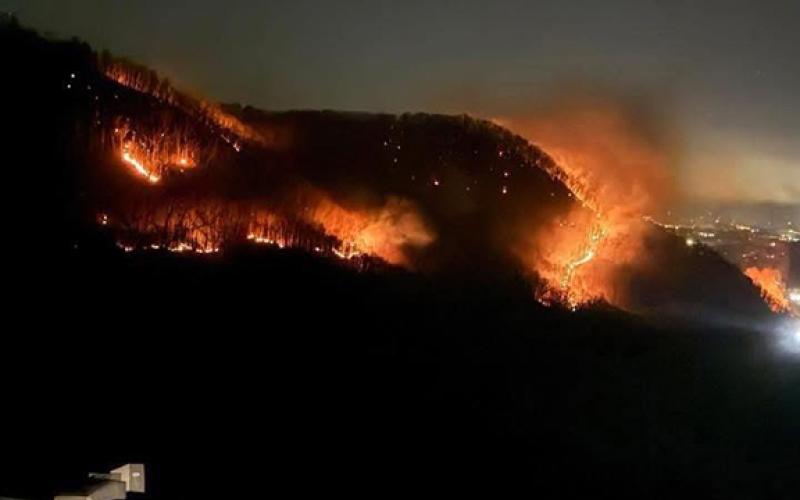 100 acres: While the Winding Stairs Alpha Fire was 50% contained as of Feb. 11, flames were still burning all too close to vehicles traveling on U.S. 64.