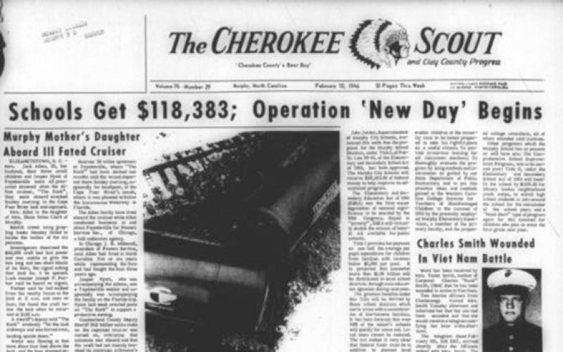 This is the front page of the Feb. 10, 1966, edition of the Cherokee Scout, which was 60 years ago this week.