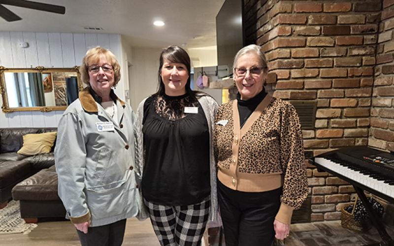 Angela Bollo-Higgins (from left), regional director of community engagement Crossnore Communities for Children, is shown with daughters from the Ruth Davidson and the Old Unicoi Trail DAR Chapters during the Crossnore Open House on Feb. 24.