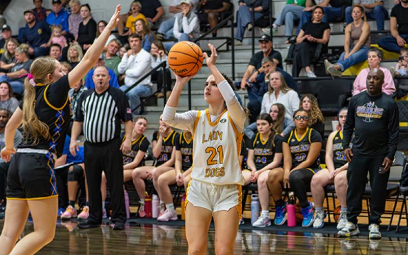 Cannon Crompton/sports@cherokeescout.com Murphy senior Ella Howard takes a shot against Highland Tech on Thursday.
