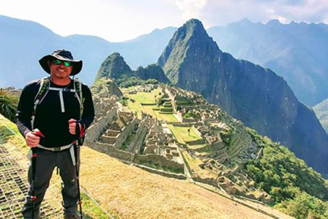 Jacob Cresman of Murphy is all smiles after ascending the Inca Trail in Machu Picchu, Peru.