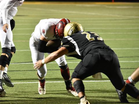 Andrews' Landon White and Hayesville's Blake McClure went head-to-head in more than ways than one Friday night, as both were heavily involved in the action of the thrilling game.