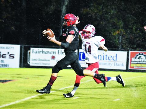 Andrews' Landon White gets across the goal line during Friday night's win over Copper Basin.