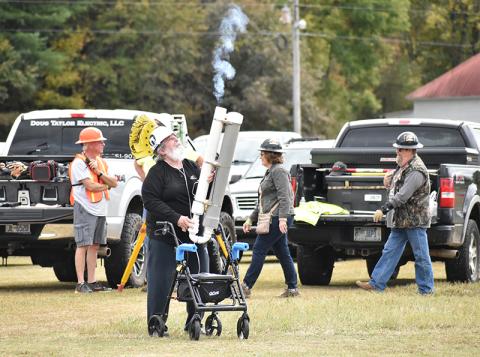 Folks created all manner of devices to launch pumpkins into the air at the annual Punkin Chunkin Festival in Brasstown. Photos by Noah Shatzer