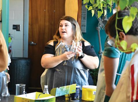 Avery Gibson instructs her Murphy High School students before beginning a lab experiment in her science class. Gibson has been named Cherokee County’s Teacher of the Year for 2019.