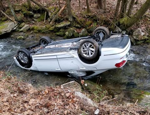 Jason William Burrell crashed a car into Junaluska Creek during a high-speed chase on Jan. 22. Photo by Cherokee County Sheriff’s Office 