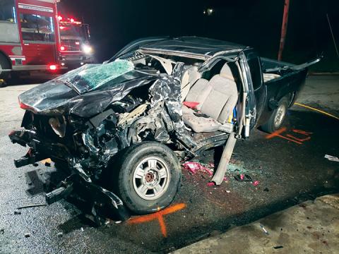 This car driven by Katherine Mayberry, with Danny Mayberry on board, was totaled in a violent collision less than a week later.