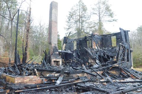 An arsonist destroyed this iconic home in the 6000 block of Airport Road in Andrews.  Photo by Penny Ray