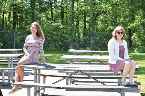 Erin Manuel (left) and Lindsay Mays are the top two students at Tri-County Early College High School for the 2019-20 year. Photo by Samantha Sinclair
