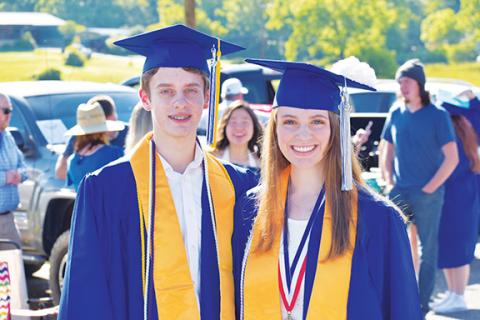 Spencer Guess and Gracie Ledford were the top two students at Hiwassee Dam School in the Class of 2020.