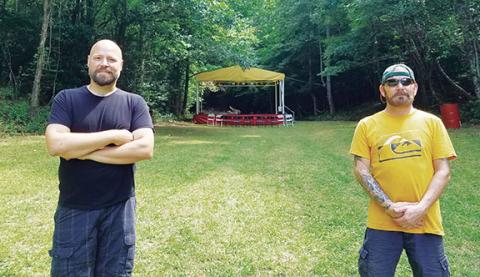 Johnny Scroggs (left) and Bert Zimmerman are preparing The Dog Branch Grounds.