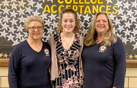 Chloe Decker got to participate in the virtual version of Tar Heel Girls State thanks to local American Legion Auxiliary leaders, including vice president Sally Schweitzer (left) and President Stephanie Bailey. She plans to attend Tar Heel Girls State in person next summer.