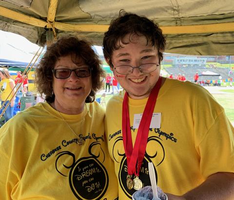 Cherokee County Special Olympics coordinator Susanne Parker (left) was named the Special Olympics North Carolina Coordinator of the Year for her hard work and dedication in supporting and working with intellectually disabled individuals. 