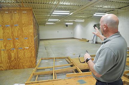 Photo by Penny Ray/pennyray@cherokeescout.com Cherokee County Manager Randy Wiggins explains plans for the former National Guard Armory on James A. Mulkey Drive in Murphy.