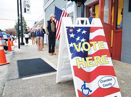  Samantha Sinclair/scoutingaround@cherokeescout.com The Cherokee County Board of Elections office in the Courthouse Annex on Peachtree Street is the only early voting location in the county.