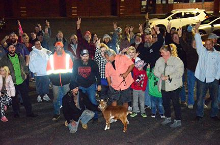 More than 100 people participated in a peaceful protest in Andrews to condemn the curfew imposed by Gov. Roy Cooper on Dec. 11. Photo by Penny Ray