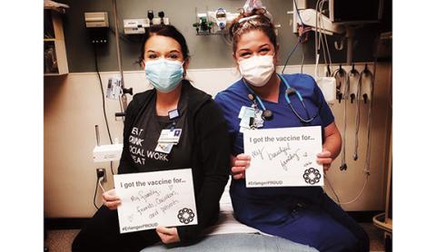Licensed clinical social worker Jessica Rich and nurse Jessica Pillen share why they got the COVID-19 vaccine at Erlanger Western Carolina Hospital.