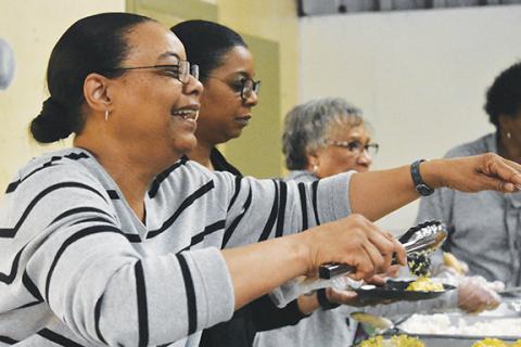 Dawn Colbert volunteers at the Texana Community Center, where she is a regular presence.