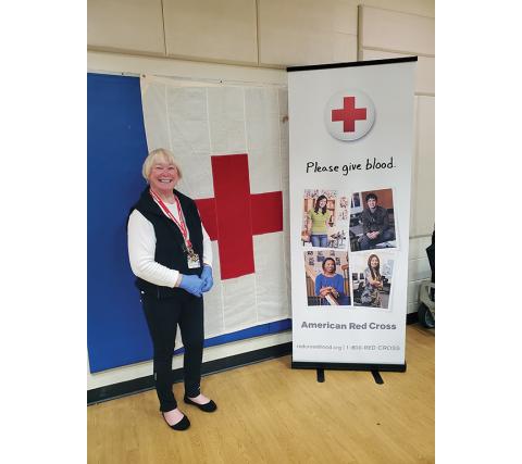 Nenia Thompson received the Blood Hero of the Year award from the American Red Cross on March 22 during a blood drive at Andrews First United Methodist Church.