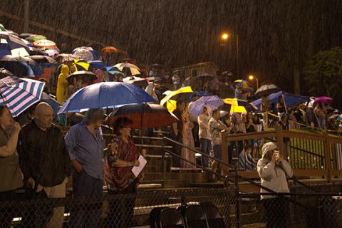 Charlie Benton/cbenton@cherokeescout.com Family and friends of the Murphy High School Class of 2021 still packed the stands of Bob Hendrix Memorial Stadium on Friday night even as rain fell intermittently.