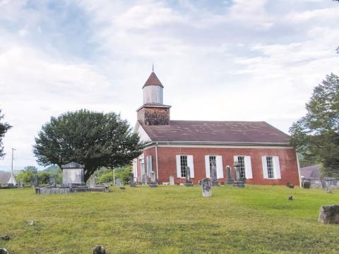Harshaw Chapel Cemetery, a historic landmark in Cherokee County. 