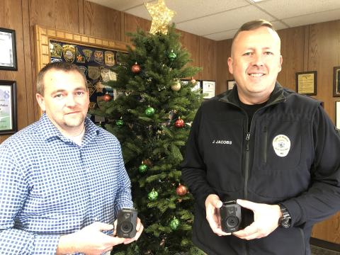 (From left) Murphy assistant police chief Dustin Smith and Chief Justin Jacobs