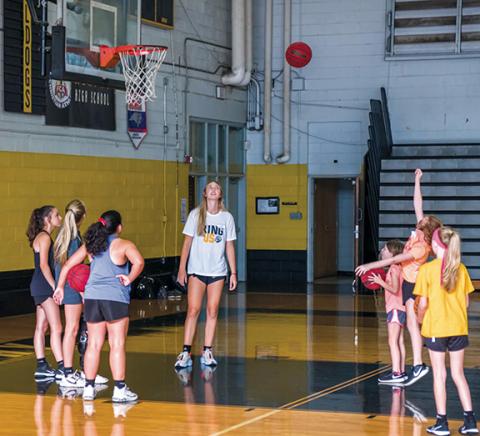 Photos by Sam Jokich/ Photo Correspondent Murphy High School held its annual Lady Bulldogs Basketball Camp on June 28 in the school gym. Head coach Ray Gutierrez and several players provided instructions and ran future Lady Bulldogs through various drills designed to make them the best they can be.
