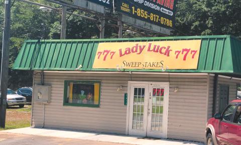 This is just one of the dozen sweepstakes facilities, also known informally as “Ding Dings,” in Cherokee County. 