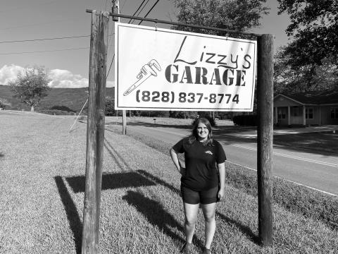 Lizzy’s Garage off Upper Peachtree Road is one of few automobile repair shops in the South owned and operated by a young woman.