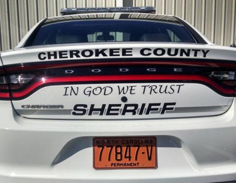 Cherokee County sheriff's vehicle 