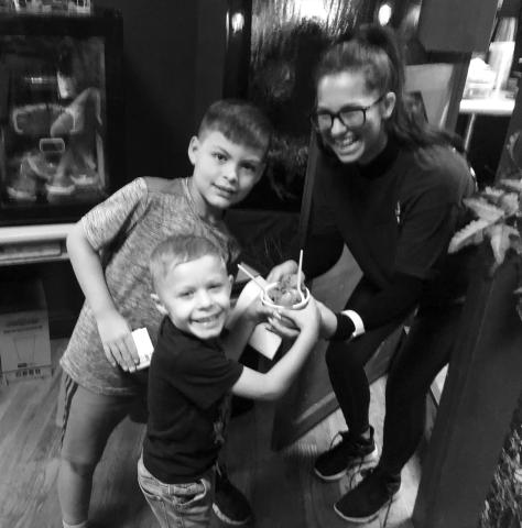 Vincent (9) and Luke (4) Degerolamo along with Raylynn Scawola