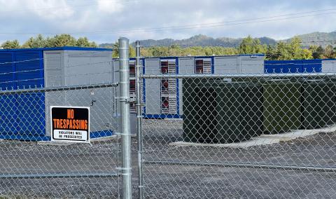 Residents have complained about the noise generated by this crypto mining farm on Harshaw Road. 