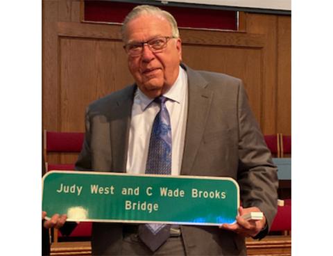 Charles Wade Brooks and his late wife, Judy, were honored Friday by the N.C. Department of Transportation.