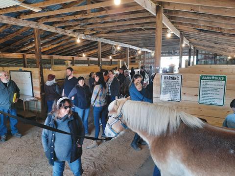 Photos by Bill Belian/Contributing Photographer  A nice crowd came out to High Lonesome Stables for their open house Nov. 6. Ribbon-cutting photo, page 3B.