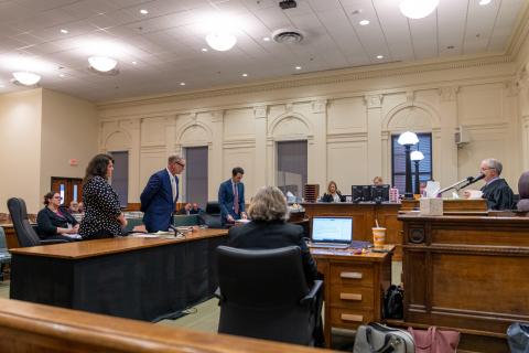 An overview of the courtroom at a hearing in the Cherokee County Courthouse on Oct. 26.