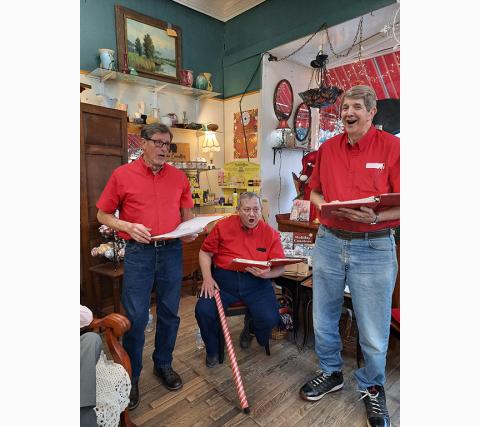 Photos by Bill Belian/Contributing Photographer  The EKG Quartet was spotted singing at Marketplace Antiques during the Art Walk in downtown Murphy.