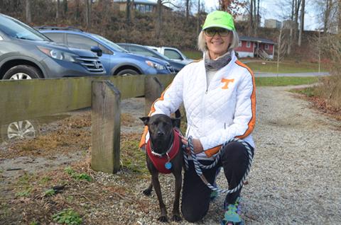 Abigail Hickman/Staff Correspondent Elizabeth Peters walks her rat terrier, Jazzy.