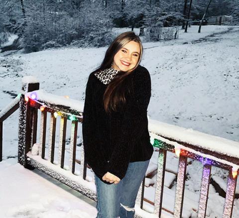 Molly Cordell outside of her home in Cherokee County.