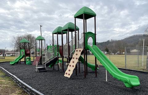 Jared Putnam/editor@cherokeescout.com Andrews has opened a children’s playground near the swimming pool at the rec park.