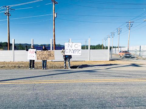Cherokee County residents have been speaking out by protesting at crypto mining facilities in Murphy and Ranger.