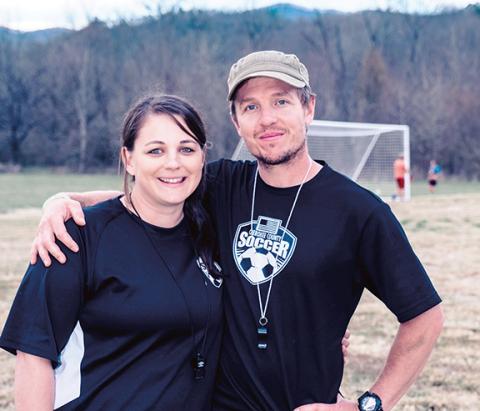 Christa and Israel Blackman of Andrews enjoy coaching youth soccer.