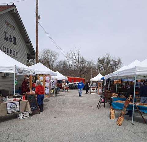 Photos by Bill Belian/Contributing Photographer  Plenty of vendors were set up for the first Murphy Farmers Market of the season on  Saturday morning at the L&N Depot off Hiwassee Street.